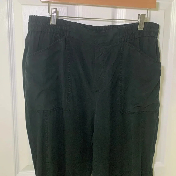 Banana Republic black elastic waist casual joggers 100% Lyocell size large - Picture 2 of 7